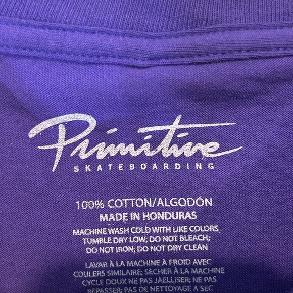 Brand New Primitive Short sleeve wizard crop tee crewneck T-shirt large purple - Picture 4 of 5